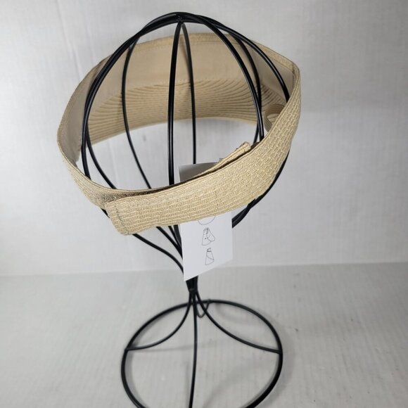 J.Crew Packable Straw Visor Velcro Closure Summer Resort Tennis Golf Hat OS - Picture 3 of 6